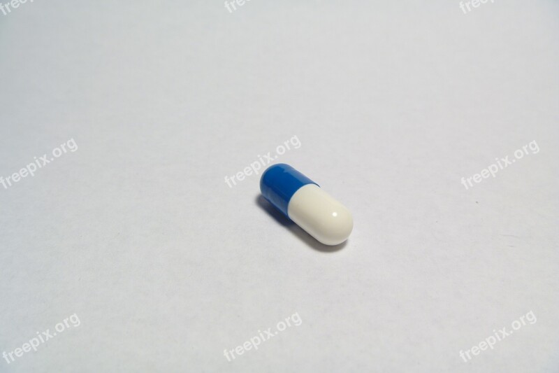 Capsule White Blue Pill Medication