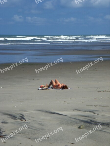 Beach Sun Sea Loneliness Women