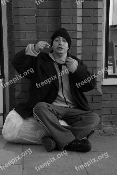 Homeless Man Poverty Begging Despair