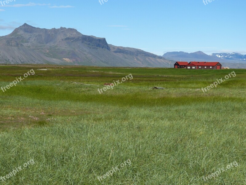 Iceland Coast Mountains Landscape Nature