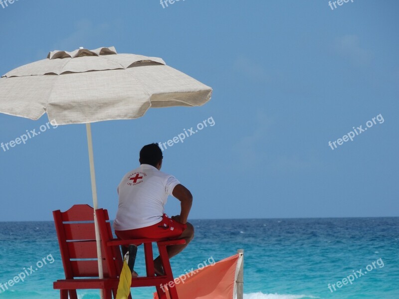 Beach Security Life Guard Cancún Observation