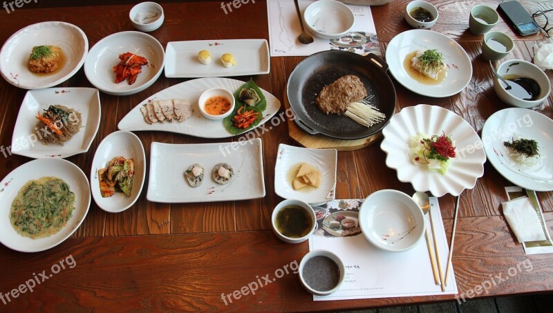 Traditional Korean Meal To Drink Folks Free Photos