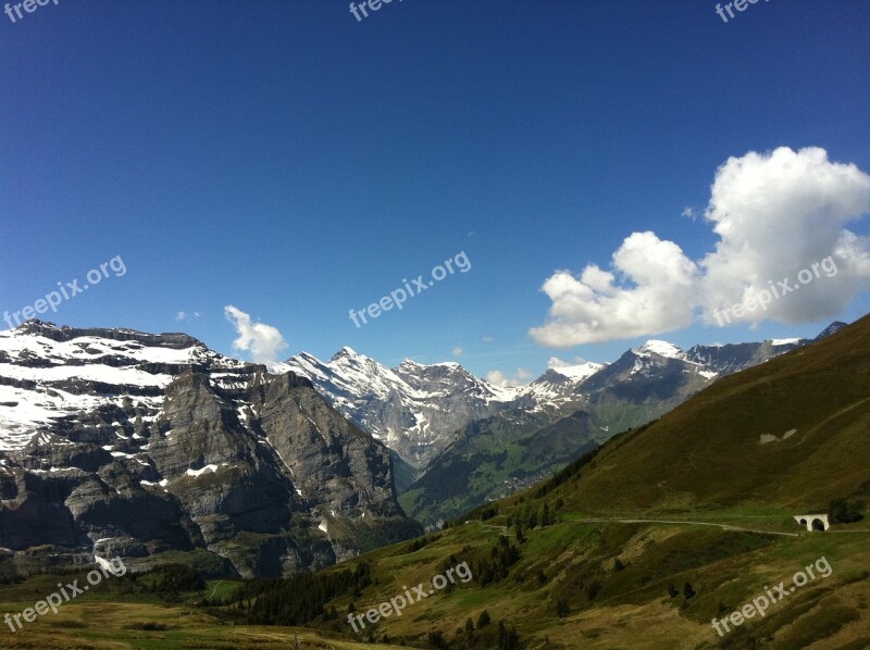 Swiss Jungfrau Snow Mountain Free Photos