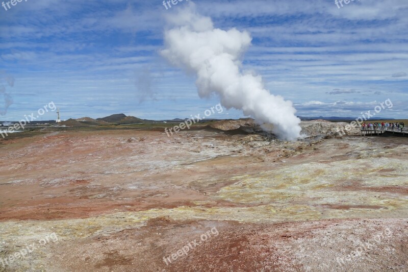 Iceland Reykjanes Nature Geothermal Energy Steam