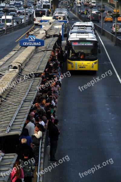 Istanbul The Crowd Bus The Station Waiting