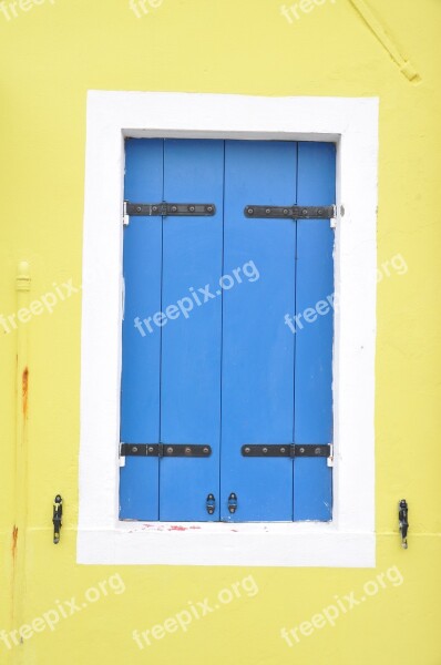 Window Shutter Wooden Windows Blue Blue Window