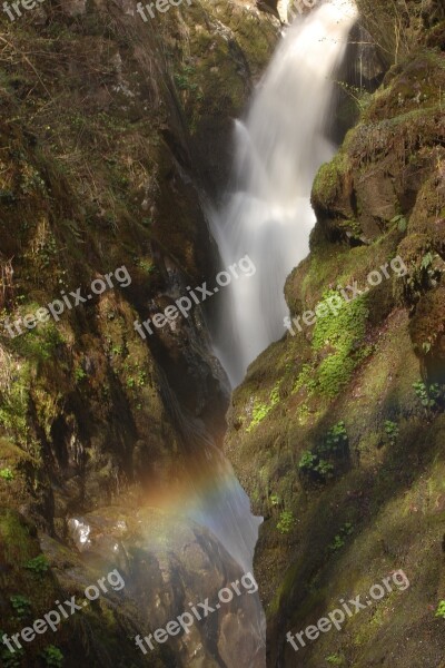 Waterfall Blurred Rainbow Smooth Motion Blur