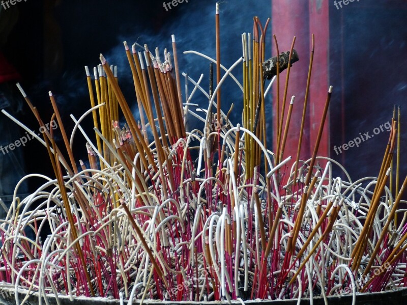 Vietnam Asia Temple Incense Buddhism