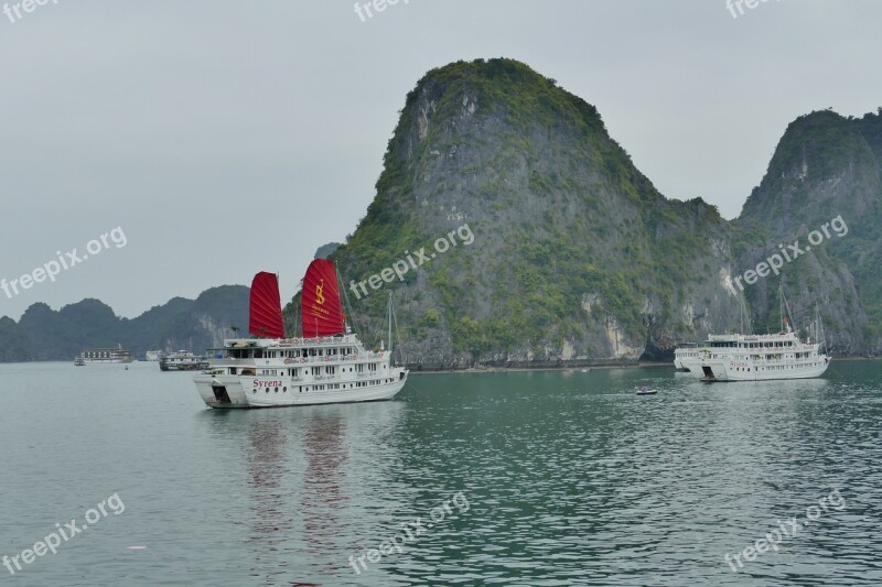 Vietnam Halong Halong Bay Sea Nature