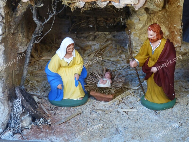 Christmas Crib Nativity Scene Father Christmas Jesus