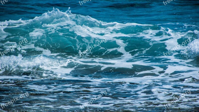 Wave Smashing Sea Beach Nature