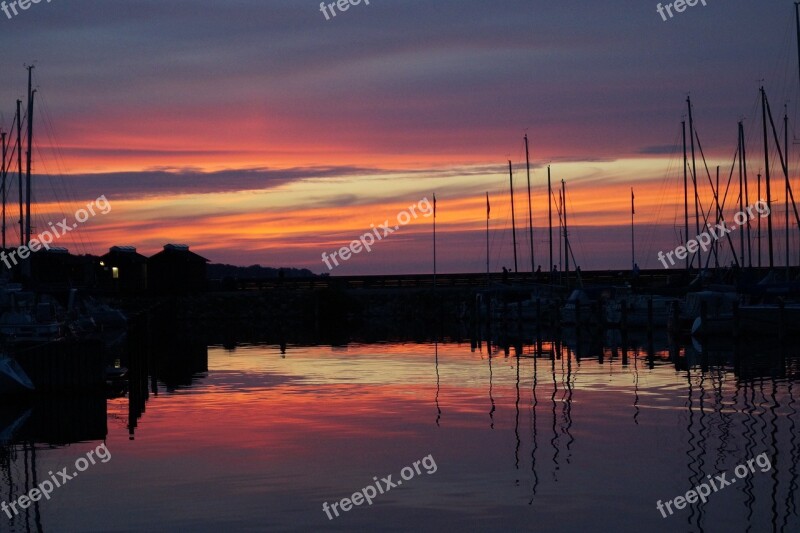 Sky Sunset Water Boat Sailing Boat