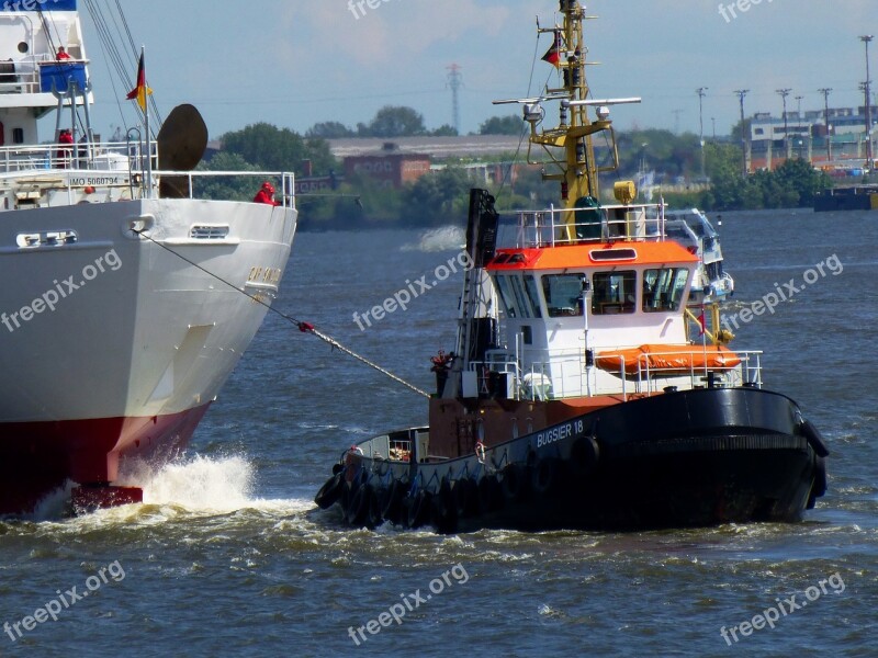 Tug Seafaring Port Hamburg Ship