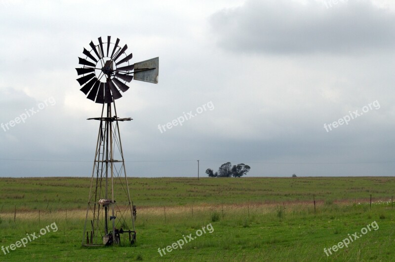 Windmill Landscape Nature Free Photos