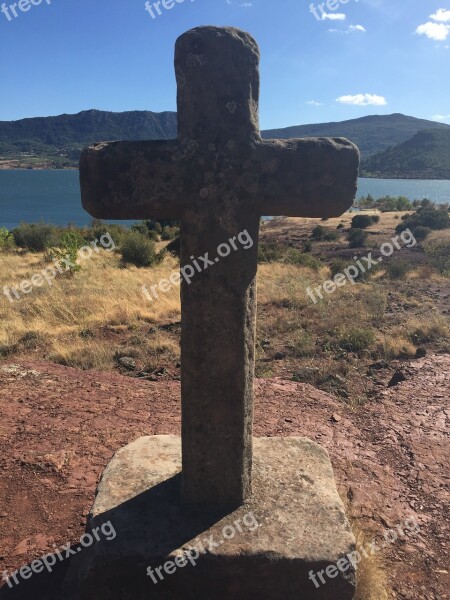 Cross France Lake Europe Historic