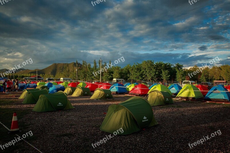 Early In The Morning Camp Tent Travel Hiking