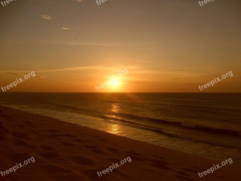 Jijoca De Jericoacoara Sea Sun Horizon Sunset