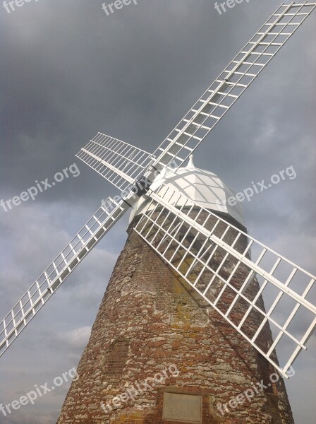 Windmill Sails Building Sky Landscape