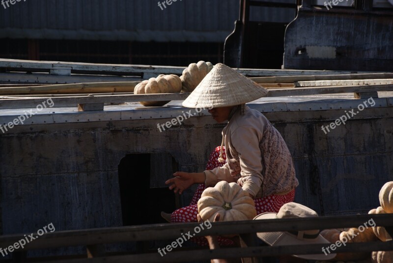 Mekong Floating Market Vietnam Rural Multi-ethnic