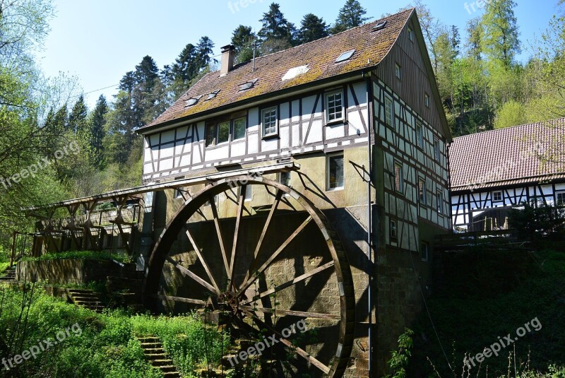 Mill Truss Old Fachwerkhaus Mill Wheel