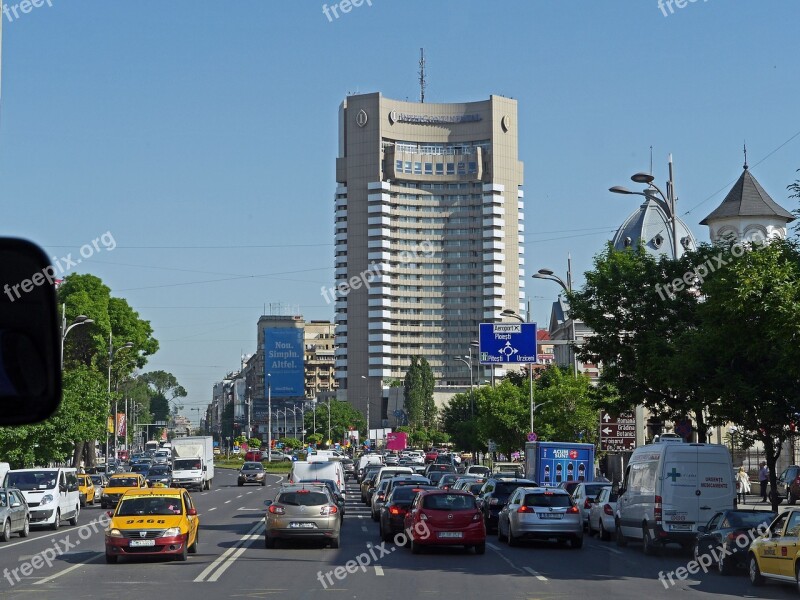 Bucharest Million City Thoroughfare Morning Traffic Jam