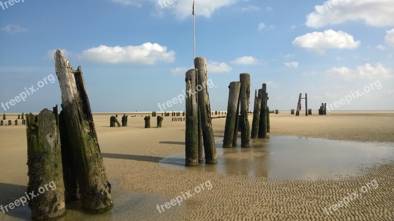 Watts Sand North Sea Low Tide Beach