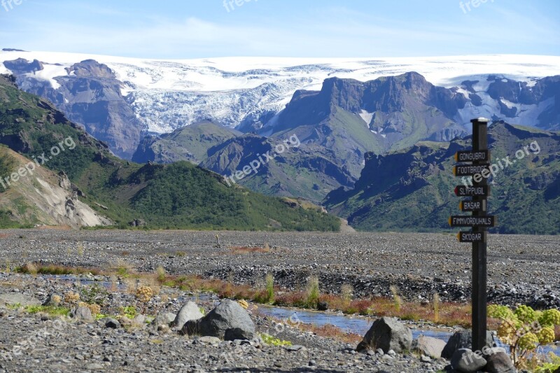 Iceland Thor Mark River Pebble Mountains