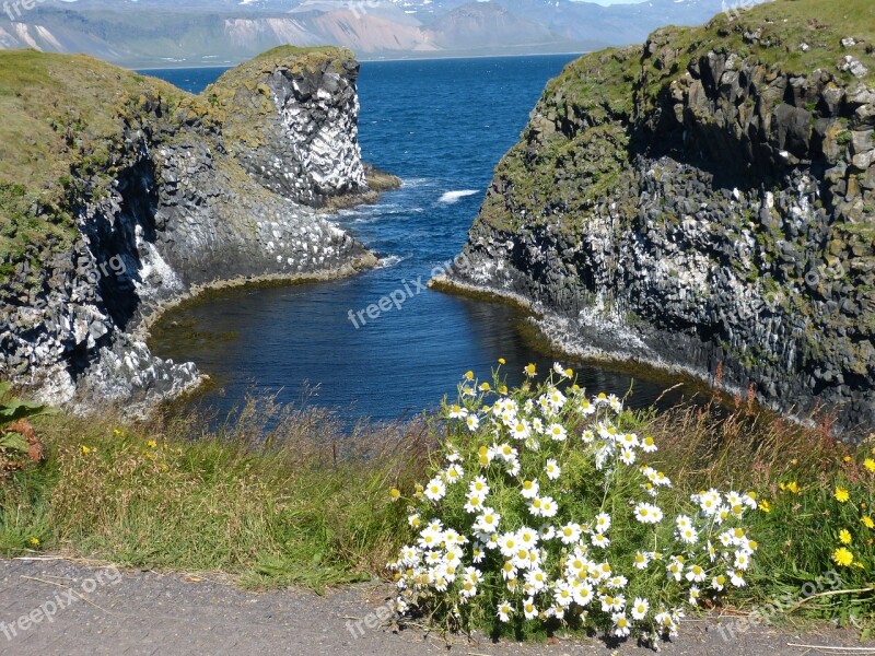 Iceland Coast Atlantic Sea Cliff