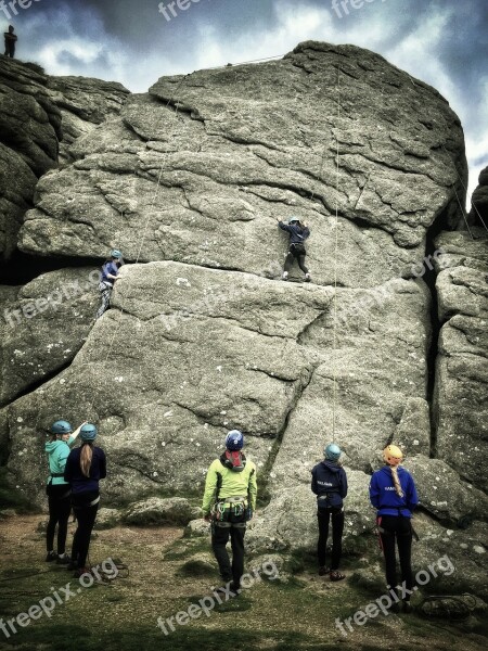 Rock Climbing Climb Adventure Climber Young