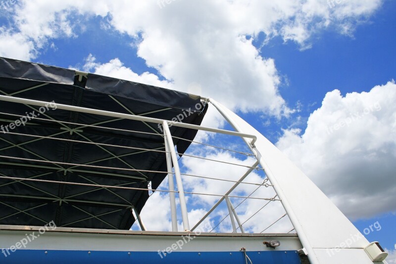 Railing And Roof Of Cruise Vessel Railing White Restraint Upper Deck