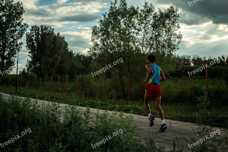 Jogging Early In The Morning Hard Work Sports People