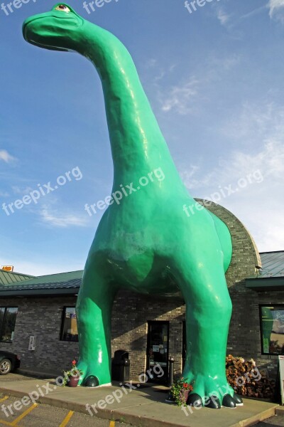 Dinosaur Brontosaurus Plaster Statue Comic