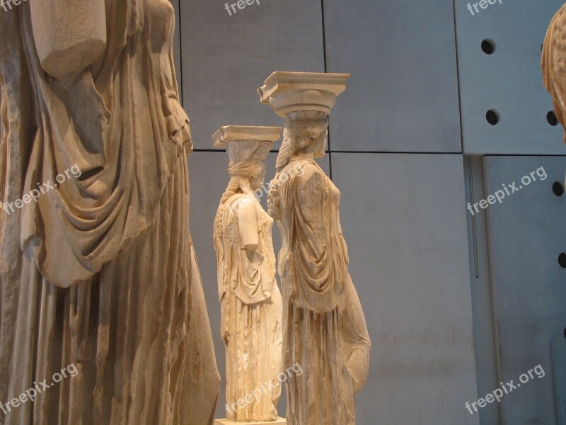 Caryatids Acropolis Museum Athens Free Photos