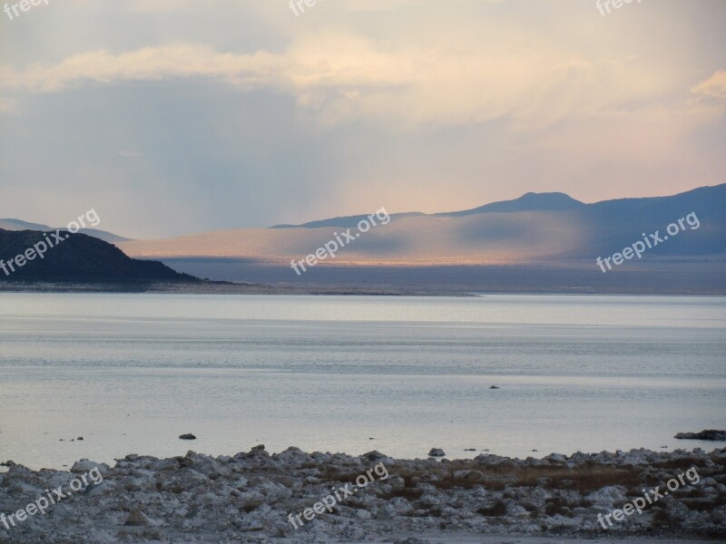 Lake Sunset Nature Sky Evening