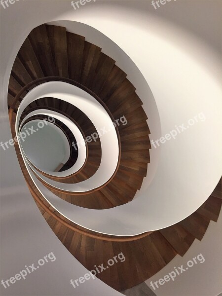 Stairs Spiral Wood Gradually Architecture