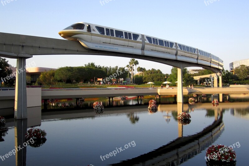 Monorail Transport Transportation Disney Epcot