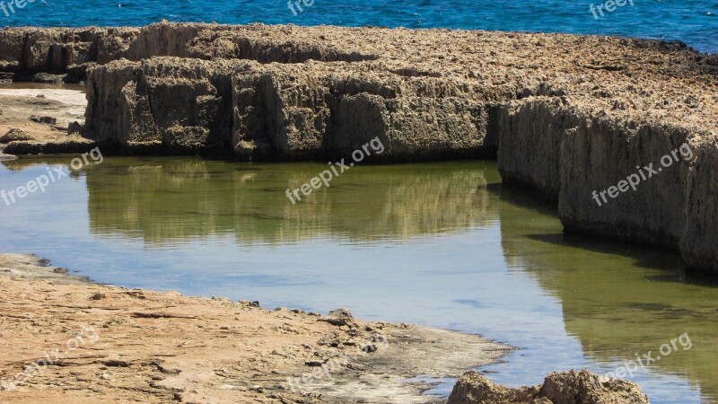 Rocky Coast Formations Water Reflections Scenic