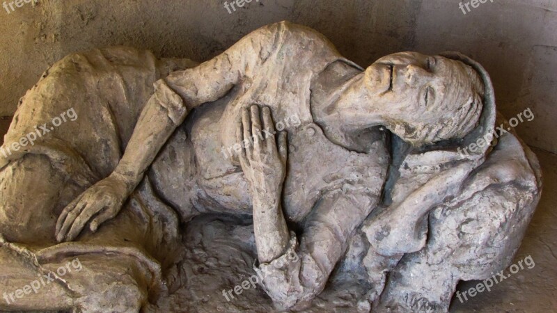 Refugee Old Woman Sculpture Church Monument