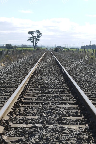 Railway Line Landscape Travel Railway Rail