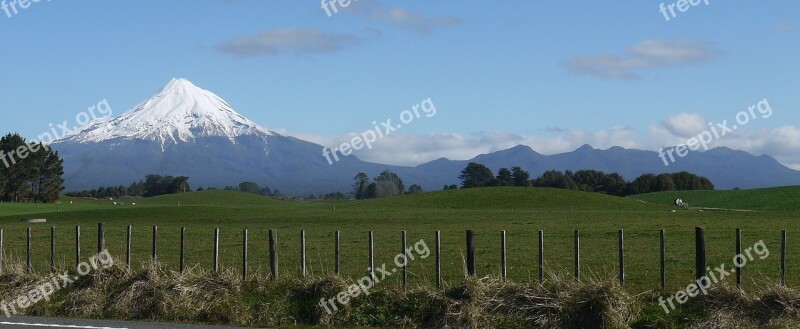 Landscape Panorama New Zealand Sky Mountain