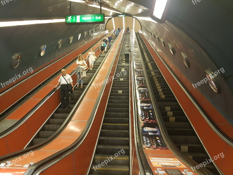 Escalator Stairs Metro Underground Handrails