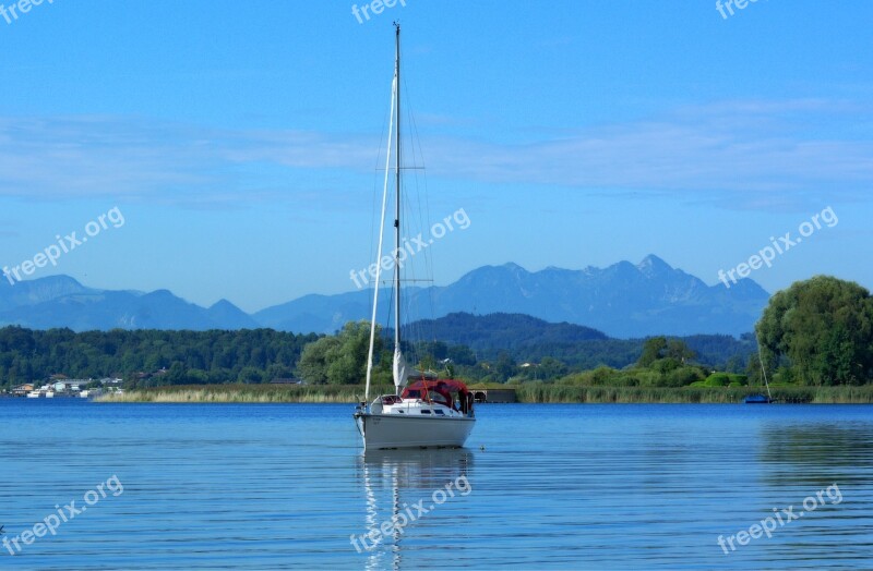 Nature Lake Chiemsee Boat Pier