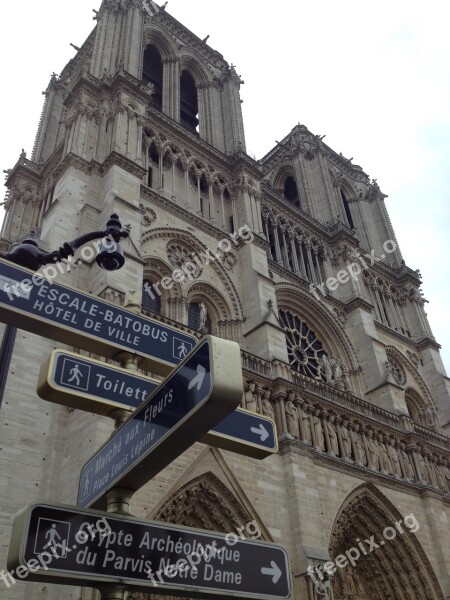 Notre-dame Church Paris Cathedral Architecture