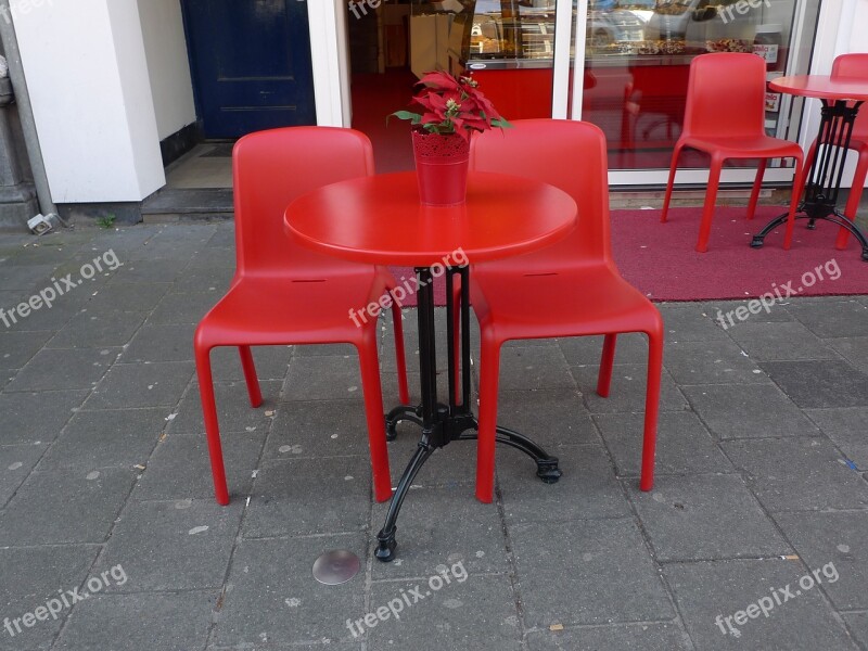 Red Chair Bistro Red Table Chair