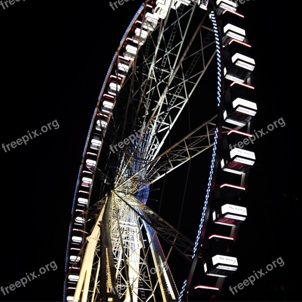 Wheel Rotterdam City Night Free Photos