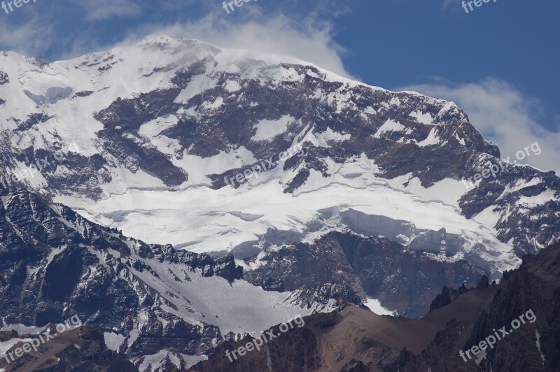 Aconcagua Snow S Mountain Andes