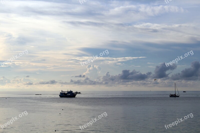 Abendstimmung Ships Boat Water Sunset