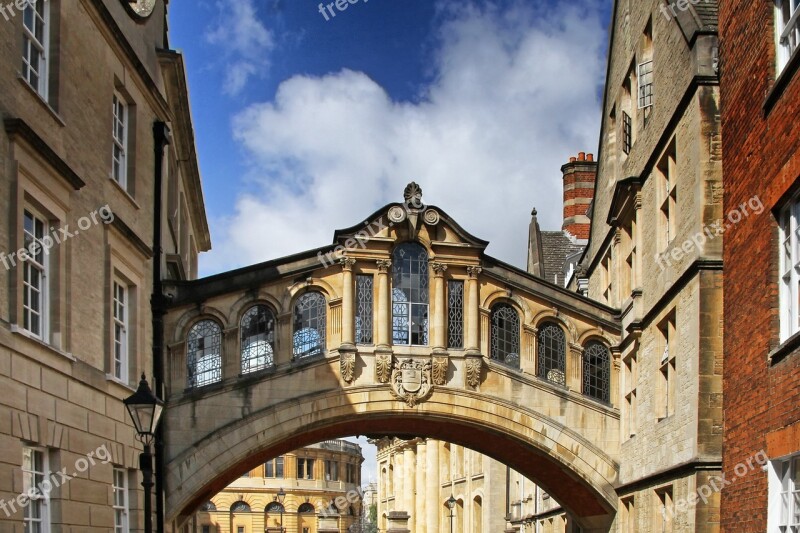 Bridge Of Sighs Oxford England Building Historically