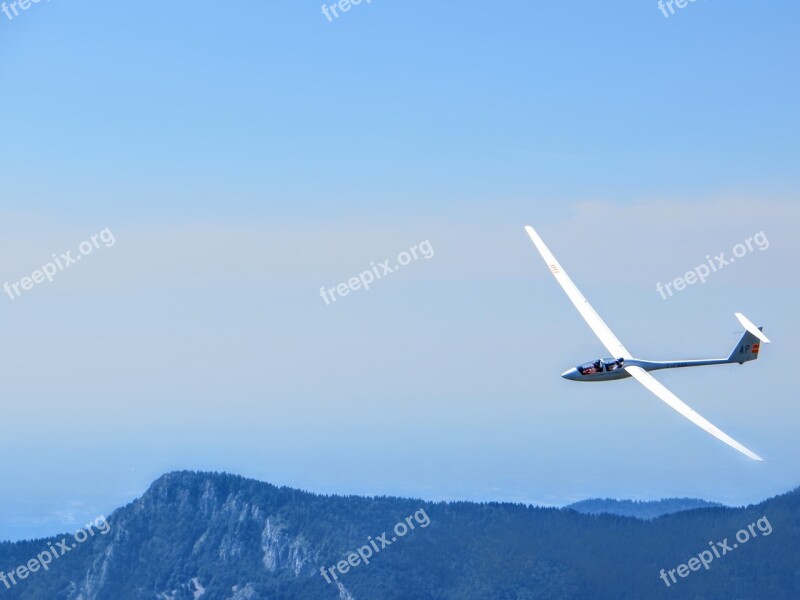 Glider Fly Aircraft Cloud Sky