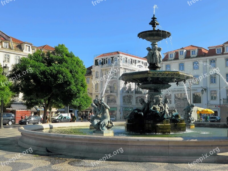 Portugal Lisbon Place Fountain Monument